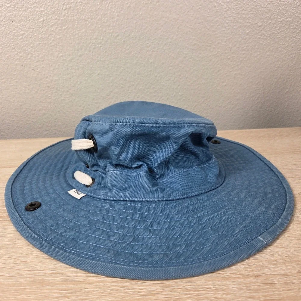 Tilley T3 Wanderer Kids Size 7 Blue Cotton Duck Sun Hat Made in Canada